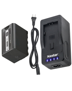 Kastar LED Super Fast Charger & Battery 1 Pack for Panasonic AG-VBR59 AG-VBR89G AG-VBR118G AG-BRD50 AG-B23 Panasonic AG-UX180 AG-UX90 AG-DVX200 AG-AC8 AG-AC90A AG-DVC30 AG-HPX250 AG-HPX255 AJ-PG50