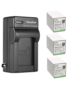 Kastar 3-Pack Battery and AC Wall Charger Replacement for Arlo VMS5242 VMS5242-2CCNAS VMS5242-4CCNAS, FB1001 FB1001W FB1001100NAS FB1001-100NAS FB1001W-100NAS, FBK1101 FBK1101-1SCNAS Security Camera