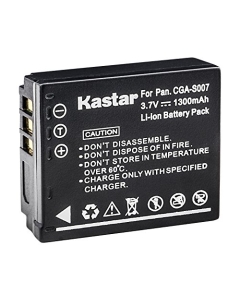 Kastar CGA-S007 Battery Pack Replacement for Panasonic Lumix DMC-TZ5 DMC-TZ11 DMC-TZ15 DMC-TZ50 DMC-TZ1 DMC-TZ2 DMC-TZ3 DMC-TZ4, Lumix CGA-S007 CGA-S007A CGA-S007A/1B CGA-S007E DMW-BCD10 DE-A25