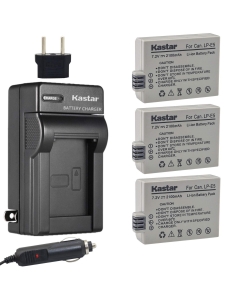 Kastar Battery (3-Pack) and Charger Kit for LP-E5, LC-E5E Work with Canon EOS 450D, 500D, 1000D, Kiss F, Kiss X2, Kiss X3, Rebel XS, Rebel XSi, Rebel T1i Digital Cameras