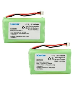 Kastar 2-Pack Ni-MH Battery 3.6V 1000mAh Replacement for Plantronics 6342101, Plantronics 63421-01, Plantronics CT11 Cordless Headset Phone 2.4GHz, Plantronics CT12 Cordless Headset Phone 2.4GHz
