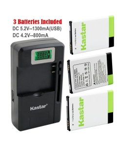 Kastar i8910 / EB504465VU Battery (3-Pack) and intelligent mini travel Charger ( with high speed portable USB charge function) for Samsung OMNIA HD I8910 S8500 I8320 S8500 Wave I5801 I5700 I5800 S8530 W799 AT&T, T-Mobile, Sprint, Verizon Smartphone, Fit E