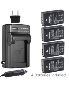 Kastar Battery (4-Pack) and Charger Kit for EN-EL20, EN-EL20a and Coolpix A, 1 AW1, 1 J1, 1 J2, 1 J3, 1 S1, 1 V3, and Blackmagic Pocket Cinema Camera
