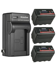 Kastar NP-F780EXP Battery 3-Pack and AC Wall Charger Replacement for HVR-DR60 HVR-HD1000 HVR-M10 HVR-V1 HVR-Z1 HVR-Z5 HVR-Z7 HVR-AU1 HXR-MC1500 HXR-MC2000 HXR-MC2500 HXR-NX100 HXR-NX3 Camera