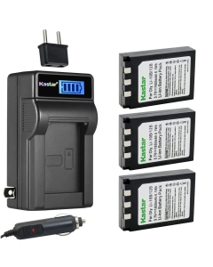 Kastar 3-Pack DB-L10 Battery and LCD AC Charger Compatible with Sanyo Xacti VPC-AZ3, Xacti VPC-AZ3EX, Xacti VPC-J1, Xacti VPC-J1EX, Xacti VPC-J2, Xacti VPC-J2EX, Xacti VPC-MZ3 Digital Cameras