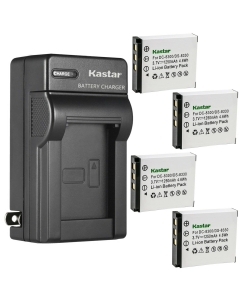 Kastar 4-Pack Battery and AC Wall Charger Replacement for Traveler DC-8600 Compactline 150 Sealife Reefmaster DC 800 VIVITAR Vivicam 7410 Vivicam 8300s Vivicam 8330 Vivicam 8600 Vivicam 8600s