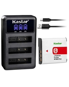 Kastar 1 Pack Battery and LCD Triple Charger Compatible with Sony NP-BG1 NP-FG1 BC-CSG Sony Cyber-Shot DSC-W35 DSC-W40 DSC-W50 DSC-W55 DSC-W70 DSC-W80 DSC-W85 DSC-W90 DSC-WX1 DSC-WX10 DSC-N2 DSC-T100