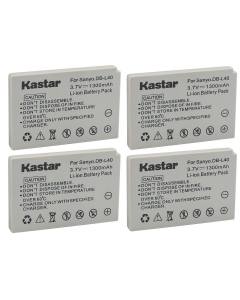Kastar Battery 4-Pack Replacement for Sanyo DB-L40 DB-L40AU Battery, Sanyo Xacti DMX-HD1 Xacti DMX-HD1A Xacti DMX-HD1EX Xacti DMX-HD1AEX Xacti DMX-HD15 Xacti DMX-HD2 Xacti DMX-HD700 Camera