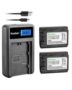 Kastar Battery (X2) & LCD USB Charger for Sony NP-FZ100 BC-QZ1 and Sony Alpha 9, Alpha A9, Alpha 9R, Alpha A9, Alpha A9R, Alpha a9S, Alpha A7R III, Alpha A7R3, Alpha ILCE-7RM3 Camera