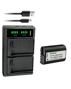Kastar 1-Pack DMW-BLK22 Battery and LTD2 USB Charger Compatible with Panasonic Lumix S5 II Mirrorless Camera, Panasonic Lumix S5 IIX Mirrorless Camera, Panasonic Lumix G9 II Mirrorless Camera