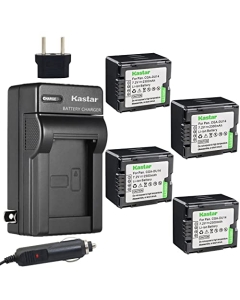 Kastar CGA-DU14 Battery (4-Pack) and Charger Kit Replacement for Panasonic CGA-DU14 CGA-DU21 NV-GS500 GS508 MX500 PV-GS400 GS500 SDR-H280 VDR-M70 M74 M75 M95 M250 Hitachi DZ-BP21SJ DZ-BP14S DZ-BP14SW
