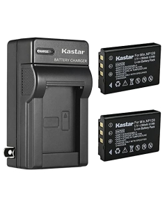 Kastar 2-Pack Q120 Battery and AC Wall Charger Replacement for MINOLTA MN35Z Camera, Zoom BT-03, Zoom BT-03 B Battery, Zoom Q8 Q8N Recorder Camera, Bell & Howell B35HDZ Camera