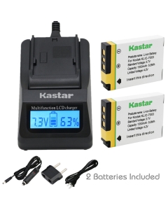 Kastar Ultra Fast Charger(3X faster) Kit and Battery (2-Pack) for Kodak KLIC-7003, K7003, and GE GB-40 work for Kodak EasyShare M380, EasyShare M381, EasyShare M420, EasyShare V803, EasyShare V1003, EasyShare Z950 and GE E1030, E1040, E1050TW, E1240, E125