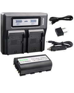 Kastar 1 Pack Battery and LCD Dual Fast Charger for Leica 724117 733269 733270 T733270 772806 Leica GEB70 GEB90 GEB111 GEB171 GEB211 GEB212 GEB221 GEB241 GEB242 GEB371 Leica TS16 TC1200 TS1200 TPS1200