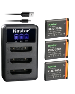 Kastar 3 Pack Battery and LCD Triple USB Charger Compatible with Kodak LB-012 Battery and Charger, Kodak PixPro FZ51 (KDK-FZ-51BL), PixPro FZ52, PixPro FZ53, PixPro SL5 Smart Lens