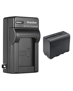 Kastar 1-Pack NP-F960 / NP-F970 Battery and AC Wall Charger Replacement for Teradek Wave Smart Streaming Monitor/Encoder, Vaxis Storm 072 Field Monitor, GyroVu Lightweight 5" On-Camera HDMI Monitor