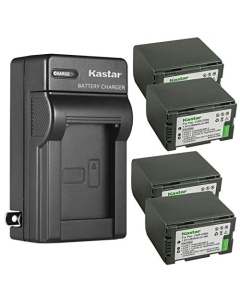 Kastar 4-Pack Battery and AC Wall Charger Replacement for Panasonic NV-DS99, NV-DS150, NV-DS150B, NV-DS200, NV-DS990, NV-EX1, NV-EX1B, NV-EX3, NV-EX21, NV-GS1, NV-GS1B, NV-GS3, NV-GS3B, NV-GS4