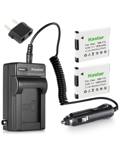 Kastar Battery (2-Pack) and Charger Kit for Canon NB-11L, CB-2LD, CB-2LF work with Canon PowerShot A2300 IS, A2400 IS, A2500, A2600, A3400 IS, A3500 IS, A4000 IS, ELPH 110 HS, ELPH 115 HS, ELPH 130 HS, ELPH 135 HS, ELPH 140 HS, ELPH 150 HS, ELPH 320 HS, E