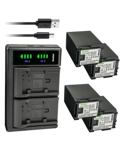 Kastar 4-Pack Battery and LTD2 USB Charger Replacement for Canon VIXIA HF M40 HFM40, VIXIA HF M41 HFM41, VIXIA HF M46 HFM46, VIXIA HF M400 HFM400, VIXIA HF M406 HFM406, VIXIA HF S10 HFS10