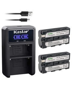 Kastar Battery (X2) & LCD Dual Slim Charger for NP-F570 NP-F550 NP-F330 and CCD-RV100 RV200 SC5 SC9 TR1 TR215 TR940 TR917 Camera, CN-126 CN-160 CN-216 CN-304 VL600 YN 300 LED Video Light