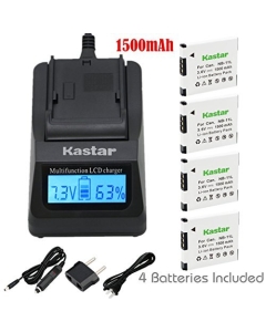Kastar Ultra Fast Charger and Battery (4-Pack) for NB-11L, PowerShot ELPH 110 HS, ELPH 115 HS, ELPH 150 HS, ELPH 320 HS, IXUS 132, IXUS 140, IXUS 145, IXUS 150, IXUS 155, IXUS 265 HS, SX400 IS Cameras