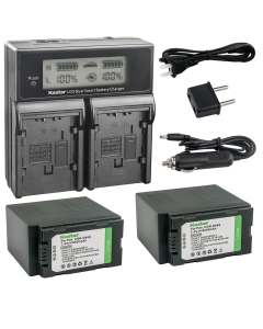 Kastar Dual Fast Charger + Battery 2X Replacement for Panasonic CGR-D54S CGA-D54S AG-AC90 AG-DVC30 DVC32 DVC33 AG-DVC60 AG-DVC62 AG-DVC63 AG-DVC80 AG-DVC180 AG-DVX100 AG-DVX102 AG-HPX170 AG-HPX250