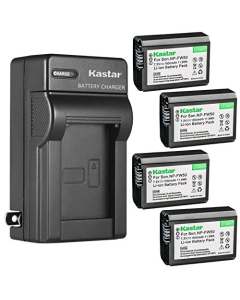 Kastar 4-Pack NP-FW50 Battery and AC Wall Charger Replacement for Sony NP-FW50, W Series Battery, Sony BC-VW1 BC-TRW Charger, Sony VG-C1EM, VG-C2EM Battery Grip, Sony DSC-RX10, α7, α6400, α6500 Camera