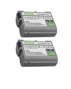 Kastar 2 Pack Battery Compatible with Nikon EN-EL15 Nikon EN-EL15a EN-EL15e Battery, Nikon MH-25 MH25a Charger, Nikon D810 Nikon D810A Nikon D850 Nikon D7000 Nikon D7100 Nikon D7200 Nikon D7500 Camera