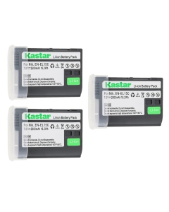 Kastar 3-Pack Battery Replacement for Nikon EN-EL15c ENEL15C EN-EL15b EN-EL15a EN-EL15 Battery, Nikon MH-25 Charger, Nikon Zf Mirrorless, Nikon Z 5 Z6 II Z7 II, Z5 Z6II Z7II, Z 8 Z8 Mirrorless Camera