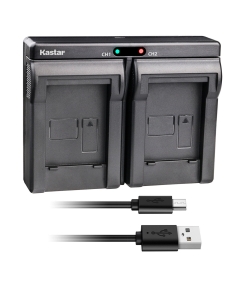 Kastar USB Dual Charger for Panasonic DMW-BCF10 Lumix DMC-TS2 TS3 DMC-TS4 DMC-F2 DMC-F3 DMC-FH1 DMC-FH3 DMC-FH20 DMC-FH22 DMC-FS6 DMC-FS12 DMC-FS15 DMC-FS25 DMC-FS42 DMC-FS62 DMC-FT1 DMC-FP8 DMC-FX700