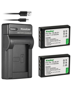 Kastar Battery (X2) & Slim USB Charger for Olympus BLS-1, PS-BLS1 and Olympus E-400, E-410, E-420, E-450, E-600, E-620, E-P1, E-P2, E-P3, E-PL1, E-PL3, E-PM1 Camera