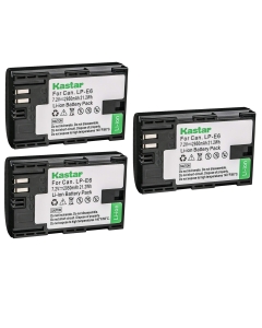 Kastar Battery 3 Pack for LP-E6 LP-E6N, EOS 60D 60Da EOS 70D XC10, EOS 5D Mark II 5D Mark III 5D Mark IV, EOS 5DS 5DS R, EOS 6D 7D Mark II and BG-E14 BG-E13 BG-E11 BG-E9 BG-E7 BG-E6 Grip