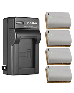 Kastar 4-Pack Battery and AC Wall Charger Replacement for Canon LP-E6 LP-E6N LP-E6NHBattery, Z CAM E2C Professional 4K Cinema Camera, Marshall On-Camera HDMI Monitor, IKAN On-Camera HDMI Monitor