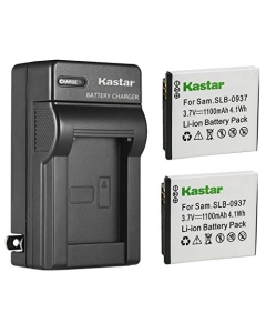 Kastar 2-Pack Battery and AC Wall Charger Replacement for Samsung SLB-0937 Battery, SAC-47 Charger, Samsung CL5, CL50, CL80, I8, Digimax L730, Digimax L735, Digimax L830, NV4, NV33, ST10 Camera