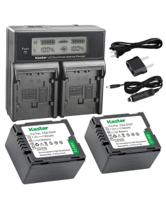 Kastar LCD Dual Smart Fast Charger & 2 x Battery for Panasonic CGR-DU07, CGA-DU07and PV-GS31, PV-GS33,PV-GS34, PV-GS35, PV-GS39, PV-GS400, PV-GS500, PV-GS50, PV-GS50S, PV-GS55 Digital Camcorder