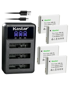 Kastar 4 Pack Battery and LCD Triple USB Charger Compatible with Came-TV KUMINIK8, Came-KUMINIK8 Duplex Digital Wireless Headset, Came-TV Came-WAERO WAERO Duplex Digital Wireless Headset