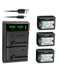 Kastar 3-Pack Battery and LTD2 USB Charger Replacement for Canon BP-708 BP708, BP-709 BP709, BP-718 BP718, BP-727 BP727, US 6055B002 Battery, Canon CG-700 CG700 Charger
