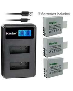 Kastar Battery 3 Pack and LCD Dual Charger for Qumox BAT-412 & SJCAM Qumox BoomYours SJCAM Qumox DX 288812 SJCAM Qumox DX 288813 SJCAM Qumox SupTig3 SJCAM SJ4000 SJCAM SJ5000 SJCAM SJ5000 Plus