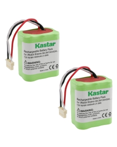 Kastar BRAAVA380 Battery (2 Pack), Ni-MH 7.2V 3000mAh, iRobot Mint 5200 Vacuum Cleaner Replacement Battery for IRobot Braava 380, 380T, Mint5200, 5200B, 5200C Floor Mopping Robots