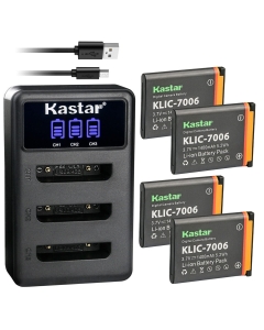 Kastar 4 Pack Battery and LCD Triple USB Charger Compatible with Kodak LB-012 Battery and Charger, Kodak PixPro FZ51 (KDK-FZ-51BL), PixPro FZ52, PixPro FZ53, PixPro SL5 Smart Lens
