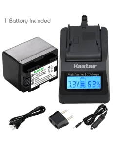 Kastar Ultra Fast Charger(3X faster) Kit and Battery (1-Pack) for Canon BP-727, BP-718, BP-709, CG-700 and Canon VIXIA HF M50, HF M52, HF M500, HF R30, HF R32, HF R40, HF R42, HF R50, HF R52, HF R60, HF R62, HF R300, HF R400, HF R500, HF R600 Cameras [Ove