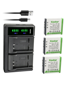 Kastar 3x Battery and LTD2 USB Charger Replacement for COBRA 213021N001, CP-2055A, CP-2058A, CP-250S, CP205SA, CP310, CP310S, CP310SA, CP320, CP-320SA, CP-355S, CP1155, CP-9105, CP-9125, CP-9135, CPSA