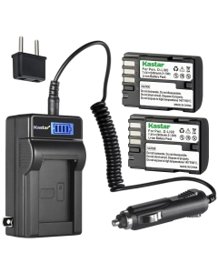 Kastar 2-Pack D-Li90 DLI90 Battery and LCD AC Charger Compatible with Pentax 645D, 645Z, 645Z IR, K-01 K01, K-1, K-1 Limited Silver, K-3, K-3 II, K-5 K5, K-5 II, K-5 IIs, K-7 K7 Digital Cameras