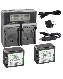Kastar LCD Dual Smart Fast Charger & 2 x Battery Replacement for Panasonic VW-VBG130 and AG-AC7 AG-AF100 HMC40 HMC80 HMC150 HDC-HS250 HS300 HS700 SD600 SD700 HDC-SDT750 HDC-TM300 HDC-TM700 SDR-H80