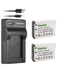 Kastar 2-Pack Battery + Slim USB Charger for Kodak LB-070 LB070 Battery and Kodak Pixpro AZ651, Pixpro AZ651 AZ652 Astro Zoom, Pixpro AZ901, PIXPRO S1, PIXPRO S-1, MN67Z Camera