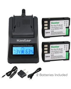 Kastar Ultra Fast Charger(3X Faster) Kit + Battery (2-Pack) for Olympus BLM-1, BLM-01, PS-BLM1 Work for Olympus C-5060, C-7070, C-8080, E-1, E-3, E-30, E-520, EVOLT E-300, E-330, E-500, E-510 Cameras