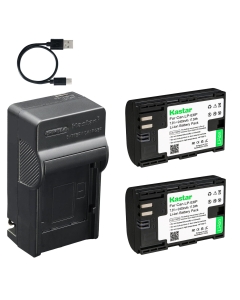 Kastar 2-Pack Battery and AC & USB-C Charger, Compatible with Canon LP-E6P, for EOS R5 Mark II Camera