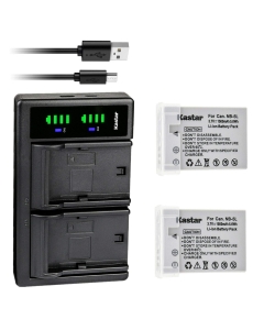 Kastar 2-Pack Battery and LTD2 USB Charger Replacement for Canon NB-5L NB5L, NB-5LH NB5LH, 1135B001 Battery, Canon CB-2LX CB-2LXE Charger, Canon Digital IXUS 870 is, IXY Digital 910 is Cameras