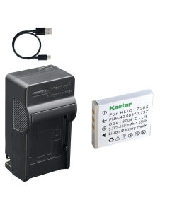 Kastar 1-Pack Battery and AC USB-C Charger, Compatible with Fujifilm NP-40, Pentax D-Li8, D-Li85, Panasonic DMW-BCB7, Kodak KLIC-7005, DLI-102, Samsung SLB-0737, Sanyo NP-40, HP R742, Vado Pocket