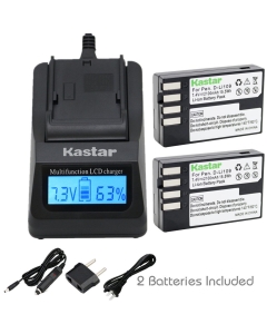 Kastar Ultra Fast Charger(3X Faster) Kit and D-Li109 Battery (2-Pack) for Pentax D-Li109, DLI109 Work with Pentax K-R, K-30, K-50, K-500, KR, K30, K50, K500 Cameras